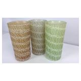 Three Mid-Century glazed beach glasses
