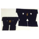 Two vintage varsity letters