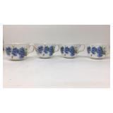 4 Floral Fine Bone China Tea Cups