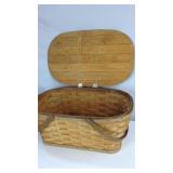 Vintage wooden picnic basket