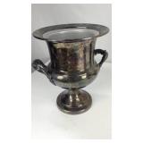 Silver-plated champagne/ wine cooler with handle