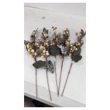 Set of five faux Christmas plants