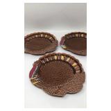 Lot of three turkey plates