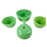 Sunbeam Jadeite Glass Mixing Bowl Set