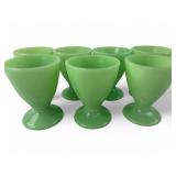 Fire-King Jadeite Footed Egg Cups, Set of 7