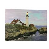 Lighthouse Scene Light-Up Canvas Wall Art