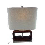MCM Style Wood and Metal Table Lamp