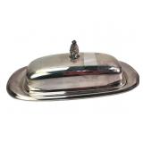 Wm. Rogers Silverplate Butter Dish with Glass Line