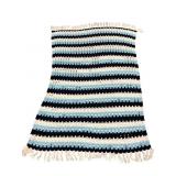 Hand-Crocheted Striped Afghan Blanket