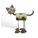 Recycled Metal Cat Sculpture, 12' H