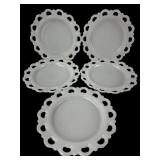 8' Fenton Milk Glass Old Colony Lace Edge Plates