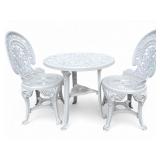 Three-Piece White Molded Plastic Bistro Set