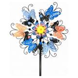 Floral Butterfly 7ft Metal Wind Spinner