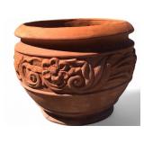 Terra Cotta Floral Relief Garden Planter