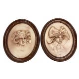 Duncan Ceramic Prod. Inc. Pair of Relief Plaques