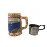 Niagara Falls Souvenir Stein and Pewter Cup