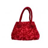 Victoria's Secret Red Floral Velvet Handbag