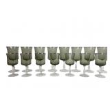 MCM Smoke Glass Stemware with Silver Rim, 15 Pcs