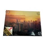 Hong Kong Skyline Photographic Poster with Gold Fo