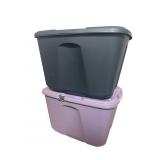 Homz 18 Gallon DuraBilt Plastic Storage Totes, Pr.