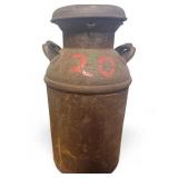 VTG Painted Steel Milk Can