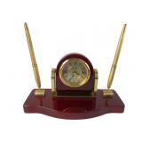 Danbury Clock Company Desk Set with Dual Pens
