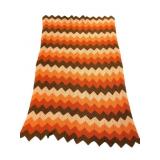Hand-Crocheted Chevron Zig-Zag Afghan Blanket