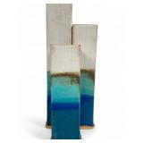 Modernist Triple Column Stoneware Bud Vase