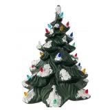 Hand-Painted Ceramic Snowy Christmas Tree
