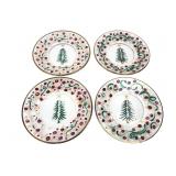 Capitelli Hand-Painted Christmas Tree Glass Plates