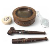 Ottoman Style Inlaid Wood Smoking Set