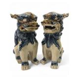 Pr. Chinese Glazed Ceramic Foo Dog Figures