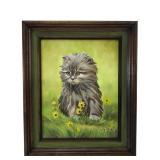 Paula Totok Oil on Canvas, Long-haired Blue Cream