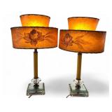 Pr. 1930s Art Deco Butterscotch Bakelite Lamps
