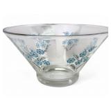 VTG Culver Glass Blue Floral Serving Bowl