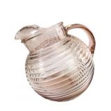 Rare Anchor Hocking Manhattan Pink Ball Pitcher