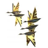MCM Welded Copper and Brass Geese Wall Art, Pr.