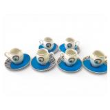 Rare Tekbir Turkish Evil Eye Cups & Saucers Set