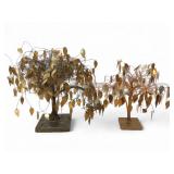 Pair of Mid-Century Modern Wire Tree Sculptures