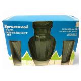 NOS VTG Anchor Hocking Sprucewood Refreshment Set
