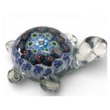 Italian Art Glass Millefiori Turtle Figurine