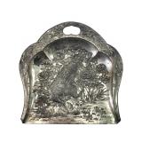 Japanese Repouss© Silverplate Peacock Crumb Tray