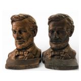 Vtg Cast Iron Abraham Lincoln Bookends