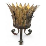 Gilt Iron Leaf Motif Footed Plant Stand