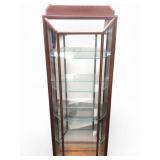 MCM Wood and Glass Wall-Mount Curio Cabinet