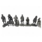 Hudson and Daalderop Pewter American Figures, 7pc