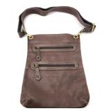 Avorio Italy Brown Pebbled Leather Crossbody Bag