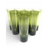 MCM Olive Green Tom Collins Glasses Set Of 8