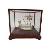 Silvered Metal Korean Geobukseon Turtle Ship