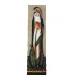 Unknown Hand-Painted Cat Wall Hanging 3x11"